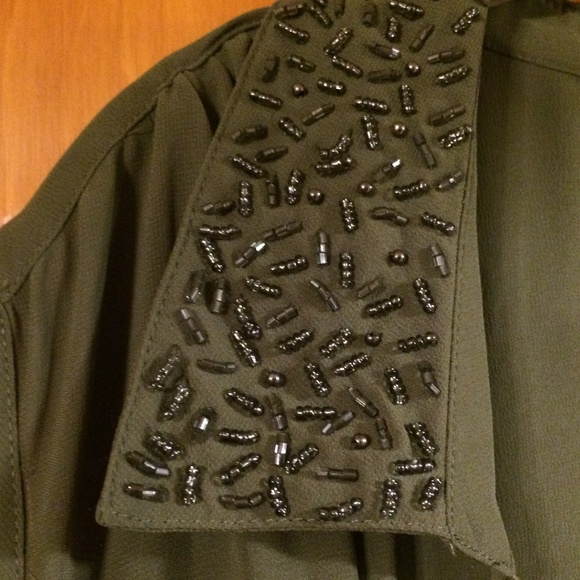 TORRID TWOFER BEADED OLIVE CHIFFON 5C NWT - Picture 4 of 7